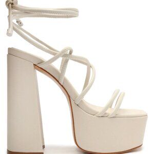White Strappy Schutz High Platform  Heels